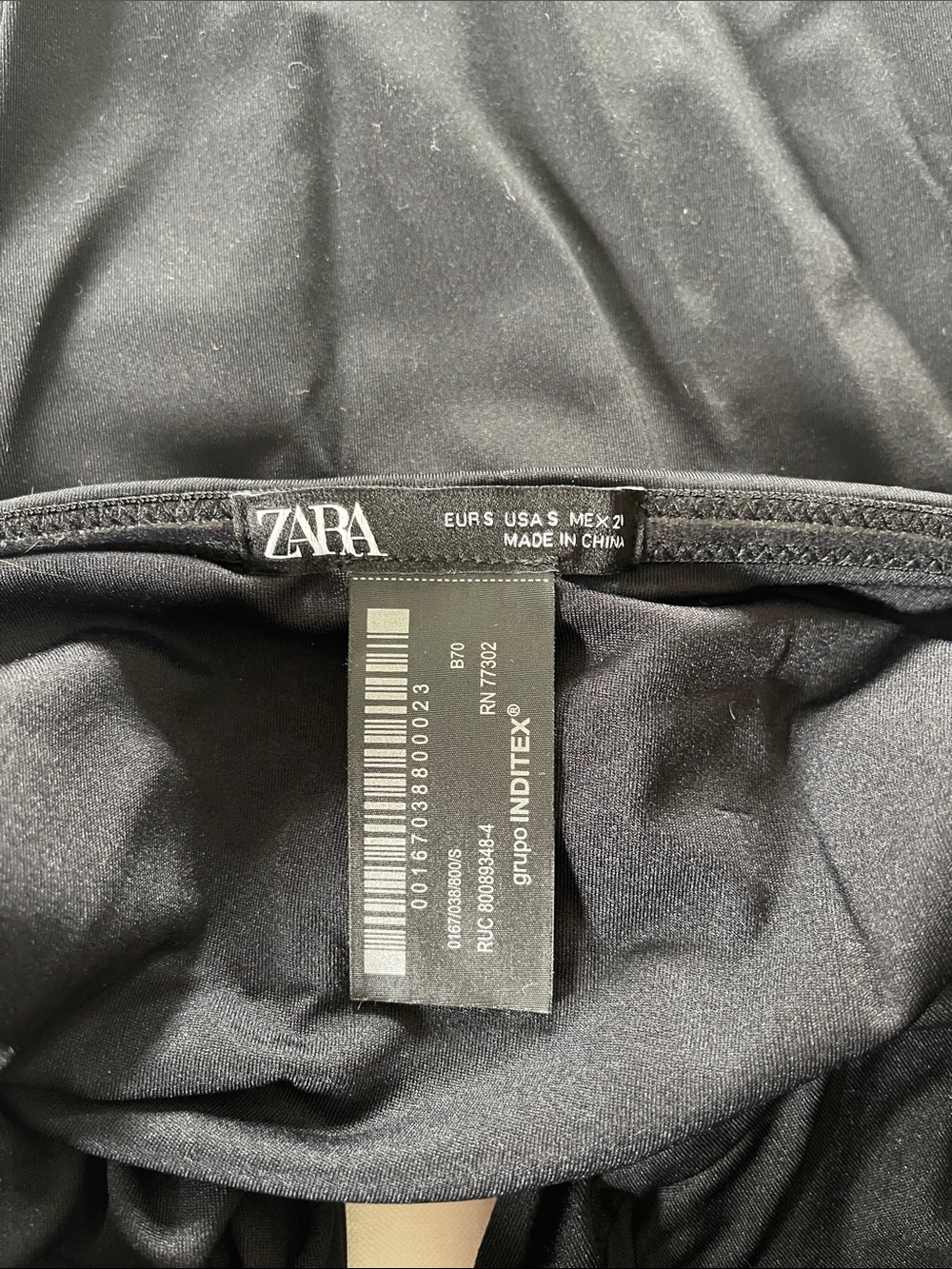 Zara Black Strapless One-Piece with Gold Ring Details - Picture 4 of 4